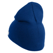 U.S. Air Force Roundel Symbol Embroidered 8 Inch Solid Knit Short Beanie Made in USA - Royal-Blue OSFM