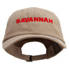 Savannah Logo Embroidered Dad Style Unstructured Low Profile 6 panel Cotton Cap - Khaki OSFM