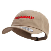 Savannah Logo Embroidered Dad Style Unstructured Low Profile 6 panel Cotton Cap - Khaki OSFM