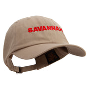 Savannah Logo Embroidered Dad Style Unstructured Low Profile 6 panel Cotton Cap - Khaki OSFM