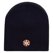 Made in USA Double Win Embroidered 8 Inch Short Beanie - Navy OSFM