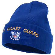 US Coast Guard Logo Embroidered 12 Inch Long Knitted Beanie