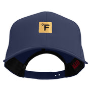 Fahrenheit Temperature Icon Embroidered Solid Cotton Twill Prostyle Cap - Navy OSFM