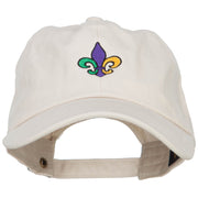 Mardi Gras Fleur de Lis Embroidered Washed Cap