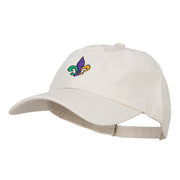 Mardi Gras Fleur de Lis Embroidered Washed Cap