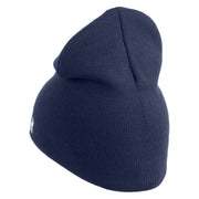 U.S. Air Force Roundel Symbol Embroidered 8 Inch Solid Knit Short Beanie Made in USA - Navy OSFM