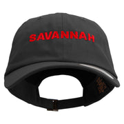 Savannah Logo Embroidered Dad Style Unstructured Low Profile 6 panel Cotton Cap - Black OSFM