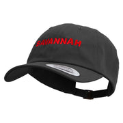 Savannah Logo Embroidered Dad Style Unstructured Low Profile 6 panel Cotton Cap - Black OSFM