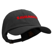 Savannah Logo Embroidered Dad Style Unstructured Low Profile 6 panel Cotton Cap - Black OSFM