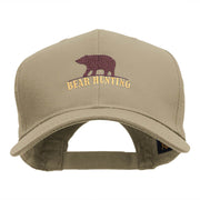 Bear Hunting Embroidered Cotton Twill Pro Style Cap