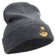 Golden Beach Logo Embroidered 12 Inch Long Knitted Beanie - Dk-Grey OSFM