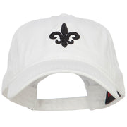 3D Fleur de Lis Embroidered Washed Buckled Cap