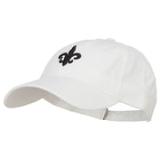 3D Fleur de Lis Embroidered Washed Buckled Cap