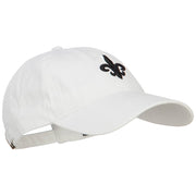 3D Fleur de Lis Embroidered Washed Buckled Cap