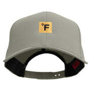 Fahrenheit Temperature Icon Embroidered Solid Cotton Twill Prostyle Cap - Grey OSFM