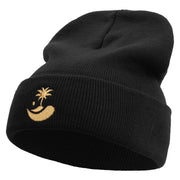 Golden Beach Logo Embroidered 12 Inch Long Knitted Beanie