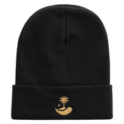 Golden Beach Logo Embroidered 12 Inch Long Knitted Beanie