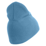 U.S. Air Force Roundel Symbol Embroidered 8 Inch Solid Knit Short Beanie Made in USA - Carolina-Blue OSFM