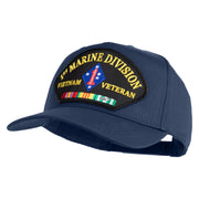 1st Marine Division Vietnam Veteran Patched Solid Cotton Twill 5 Panel Prostyle Snap Cap - Navy OSFM