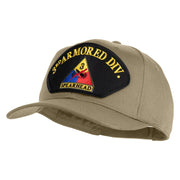 3rd Armored Division Spearhead Patched Solid Cotton Twill Pro Style Cap - Khaki OSFM