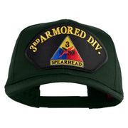 3rd Armored Division Spearhead Patched Solid Cotton Twill Pro Style Cap - Dark Green OSFM