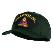 3rd Armored Division Spearhead Patched Solid Cotton Twill Pro Style Cap - Dark Green OSFM