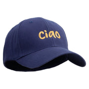 Ciao Embroidered Low Profile Washed Flex Cap - Navy OSFM