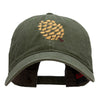 Pine Cone Embroidered Washed Solid Pigment Dyed Cotton Twill Brass Buckle Cap