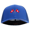 Cross Swiss Flag Embroidered 6 Panel Trucker Flexfit Cap - Royal OSFM