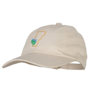 Vermont Red Clover with Map Embroidered Unstructured Washed Cap