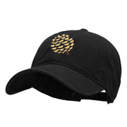 Pine Cone Embroidered Washed Solid Pigment Dyed Cotton Twill Brass Buckle Cap