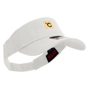 Celsius Temperature Embroidered Cotton Twill Sun Visor - White OSFM