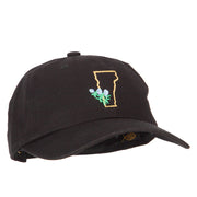 Vermont Red Clover with Map Embroidered Unstructured Washed Cap