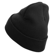 The Rodfather Phrase Embroidered 12 Inch Long Knitted Beanie. - Black OSFM