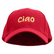 Ciao Embroidered Low Profile Washed Flex Cap - Red OSFM