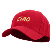 Ciao Embroidered Low Profile Washed Flex Cap - Red OSFM