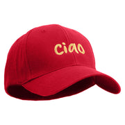 Ciao Embroidered Low Profile Washed Flex Cap - Red OSFM