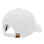 Pine Cone Embroidered Washed Solid Pigment Dyed Cotton Twill Brass Buckle Cap