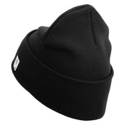 4th Marine Division Retired Logo Embroidered 12 Inch Solid Knit Cuff Long Beanie Made in USA - Black OSFM