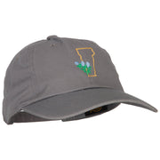 Vermont Red Clover with Map Embroidered Unstructured Washed Cap