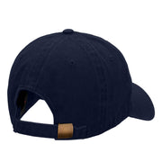 Pine Cone Embroidered Washed Solid Pigment Dyed Cotton Twill Brass Buckle Cap