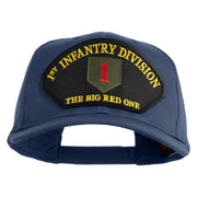 1st Infantry Division The Big Red One Patched Solid Cotton Twill Pro Style Cap - Navy OSFM