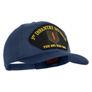 1st Infantry Division The Big Red One Patched Solid Cotton Twill Pro Style Cap - Navy OSFM