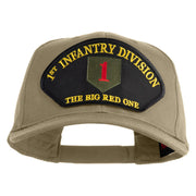 1st Infantry Division The Big Red One Patched Solid Cotton Twill Pro Style Cap - Khaki OSFM