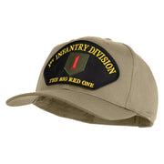 1st Infantry Division The Big Red One Patched Solid Cotton Twill Pro Style Cap - Khaki OSFM