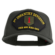 1st Infantry Division The Big Red One Patched Solid Cotton Twill Pro Style Cap - Charcoal OSFM