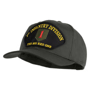 1st Infantry Division The Big Red One Patched Solid Cotton Twill Pro Style Cap - Charcoal OSFM