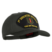 1st Infantry Division The Big Red One Patched Solid Cotton Twill Pro Style Cap - Charcoal OSFM
