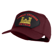 Combat Engineer Vietnam Patched Solid Cotton Twill 5 Panel Prostyle Snap Cap - Maroon OSFM