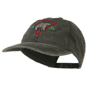 Black Bear Embroidered Washed Cap